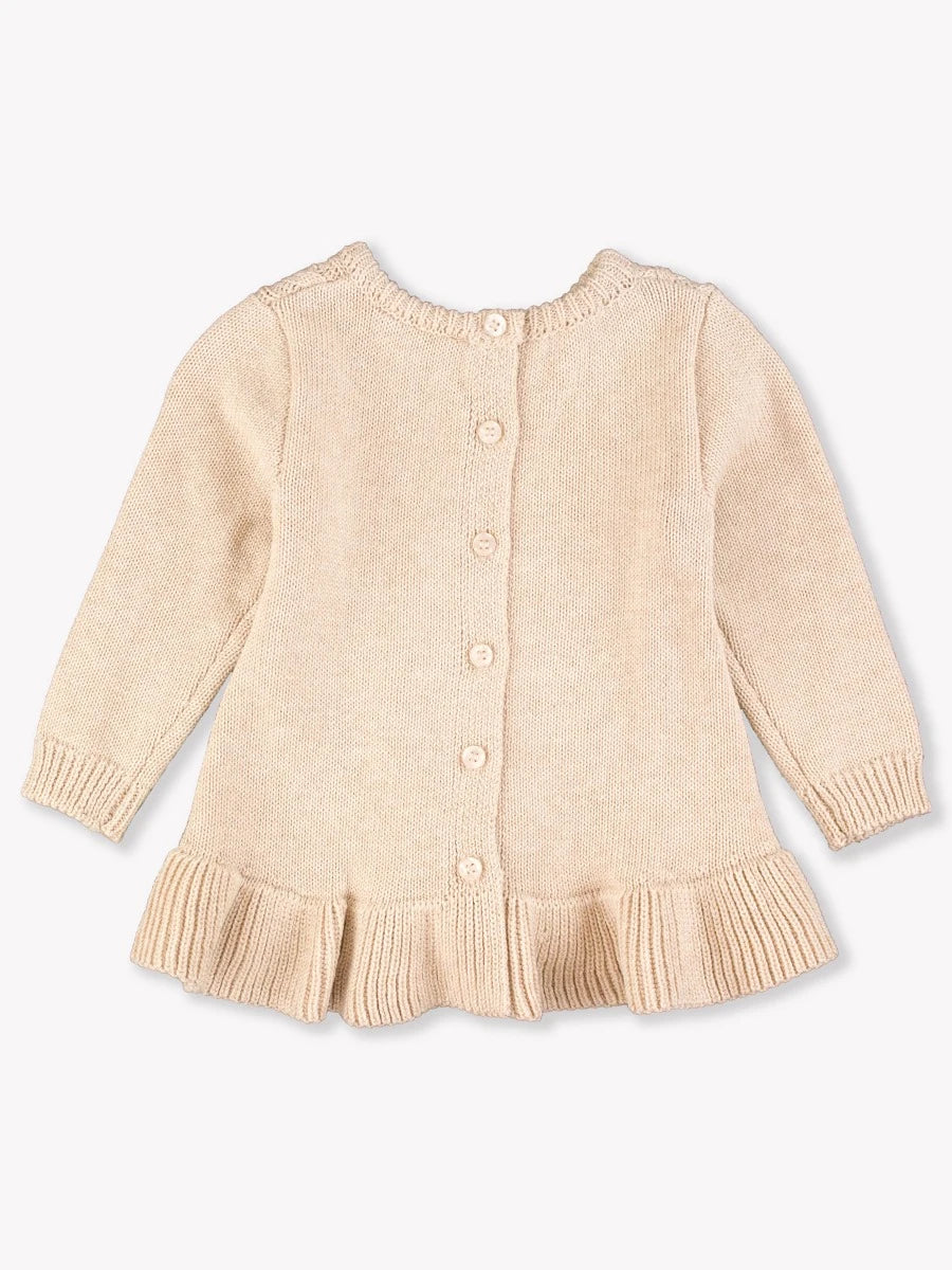 Oatmeal Ruffle Hem Knit Sweater