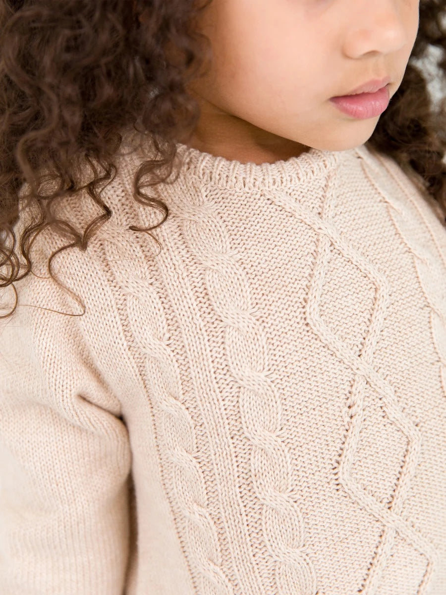 Oatmeal Ruffle Hem Knit Sweater