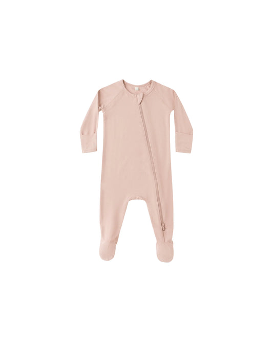 Rose Bamboo Zip Footie