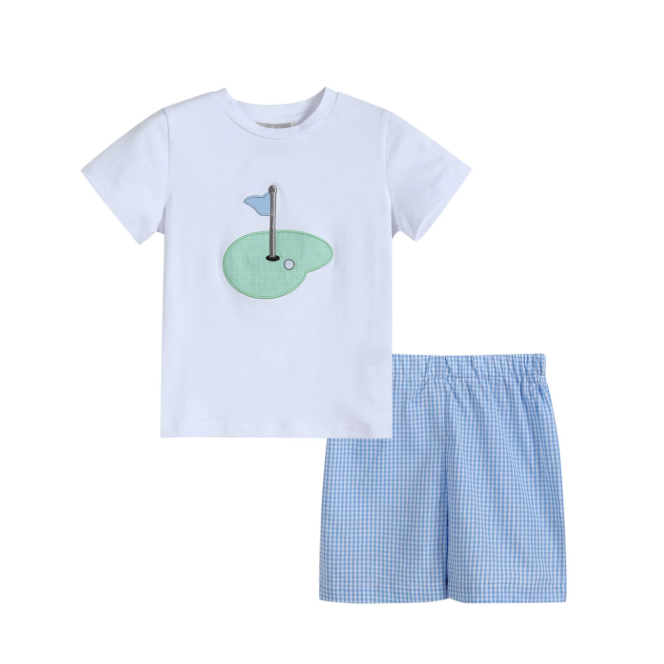 Blue Gingham Golf Hole Set