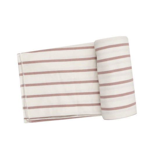 Ribbed Pink Stripe Misty Rose Swaddle