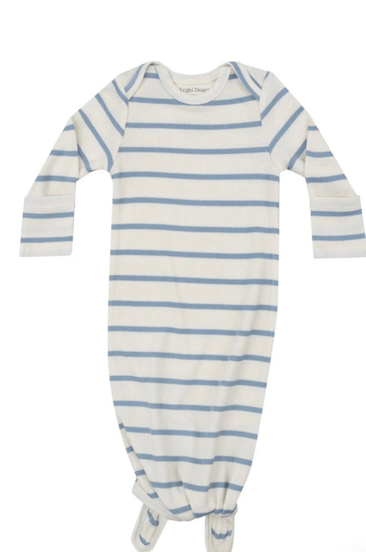 Ribbed Stripe Glacier Lake Knotted Gown