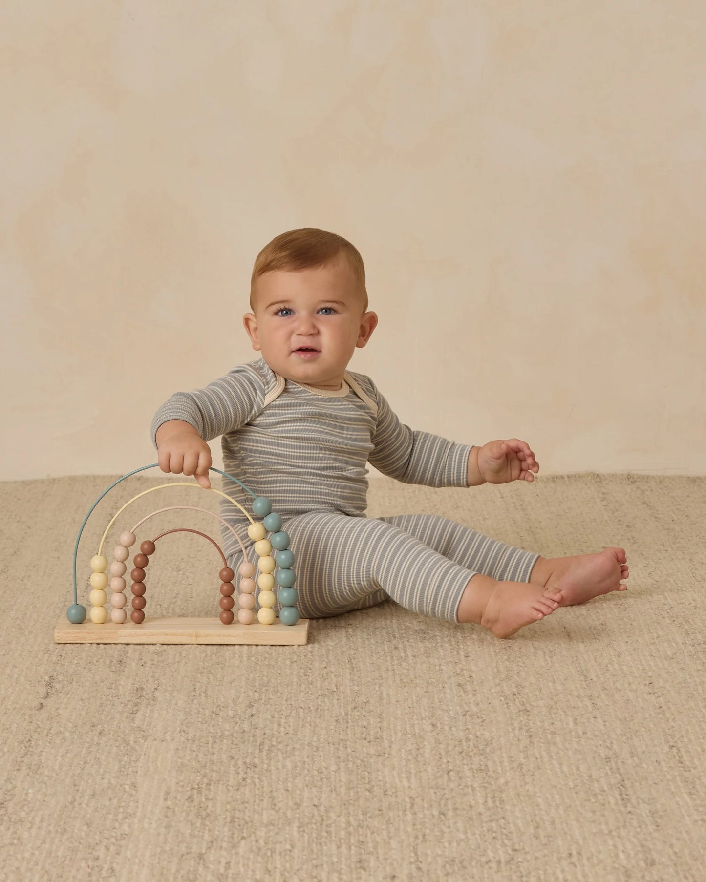Steel Blue Micro Stripe Ribbed Set