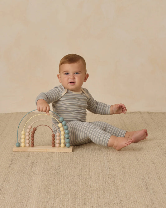 Steel Blue Micro Stripe Ribbed Set