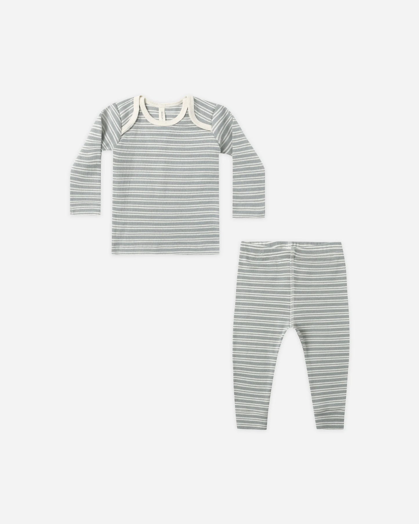 Steel Blue Micro Stripe Ribbed Set
