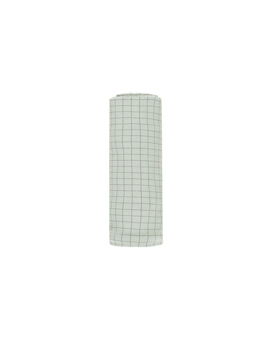 Sage Grid Bamboo Swaddle