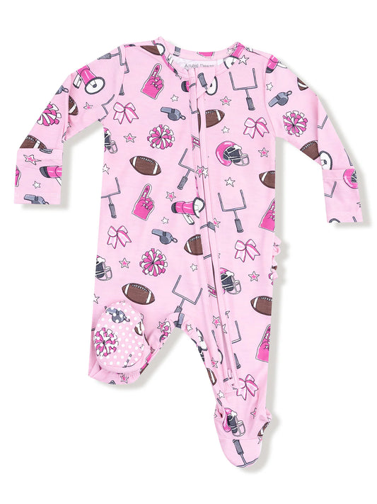Game Day Pink Ruffle Footie
