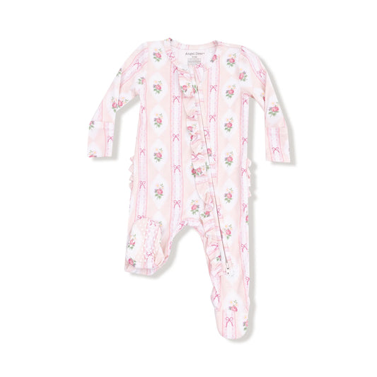 Ogee Lace Floral Zip Footie