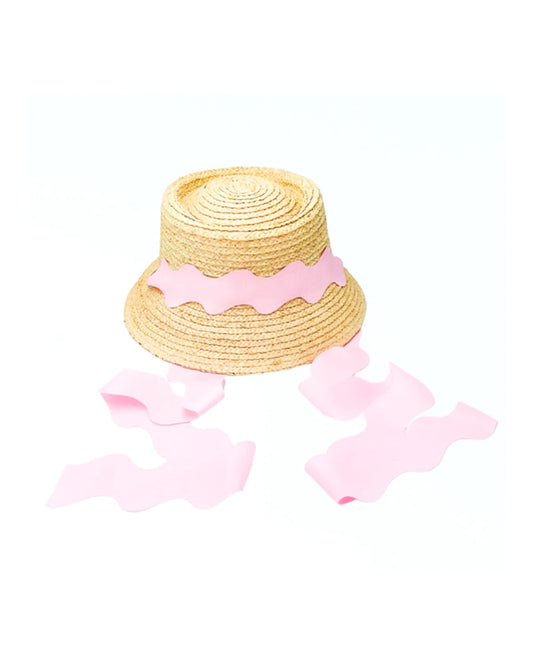Pink Scalloped Ribbon Harbor Hat