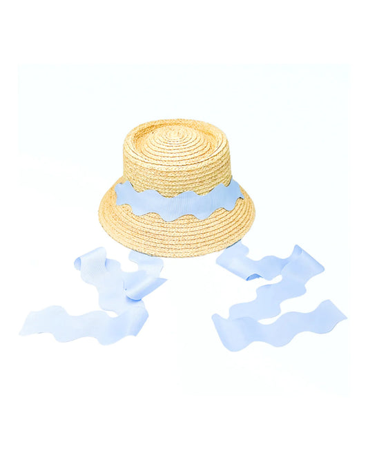 Blue Scalloped Ribbon Harbor Hat