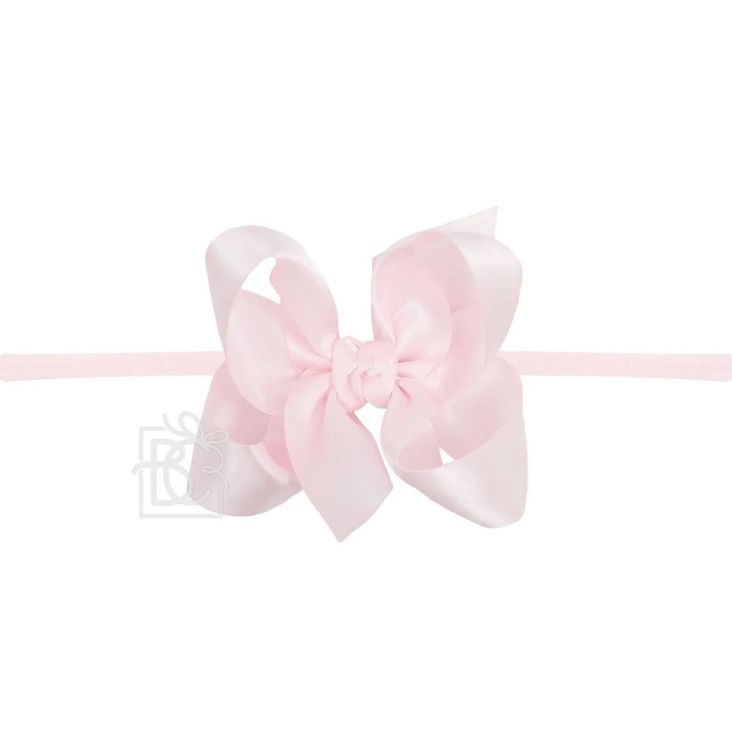 Powder Pink Satin Headband Bows