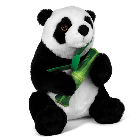 12” Black & White Panda W/ Bamboo