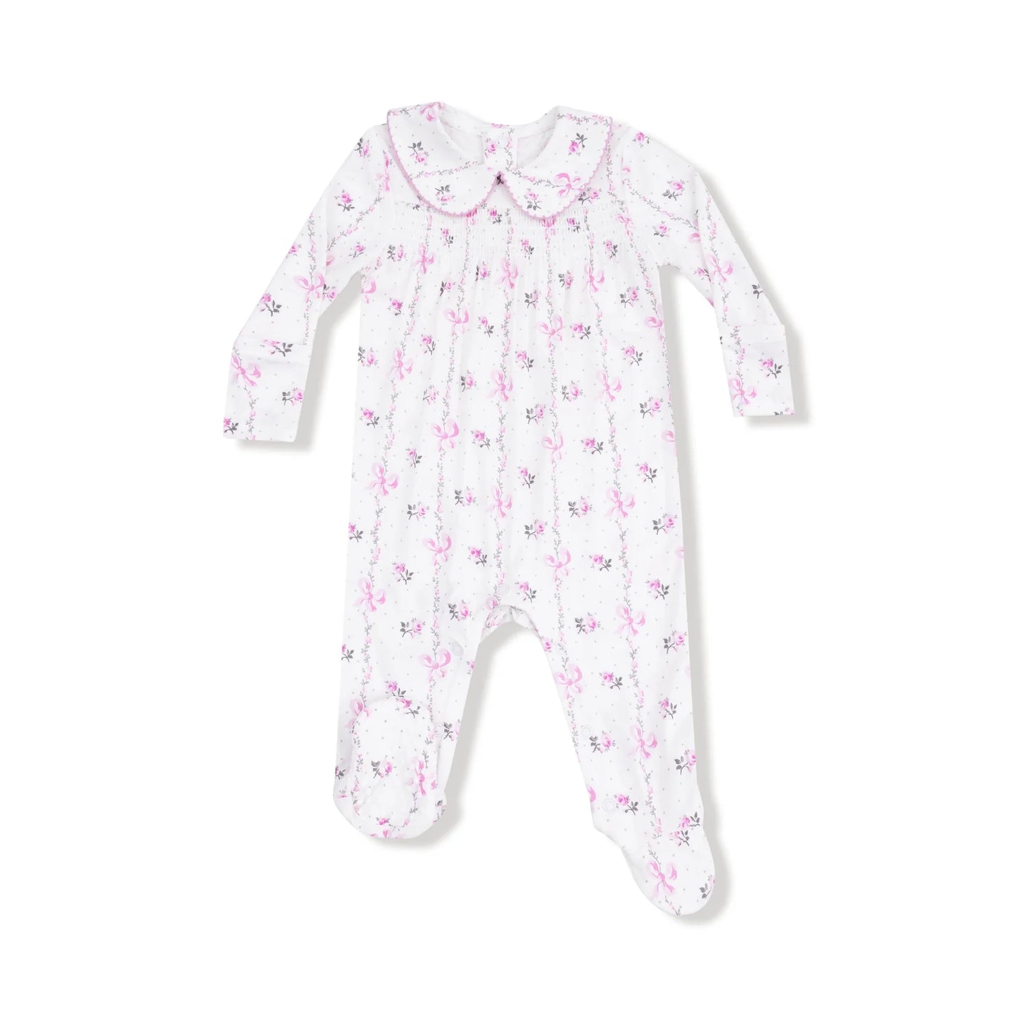 Dainty Buds & Bow Stripe Peter Pan Footie