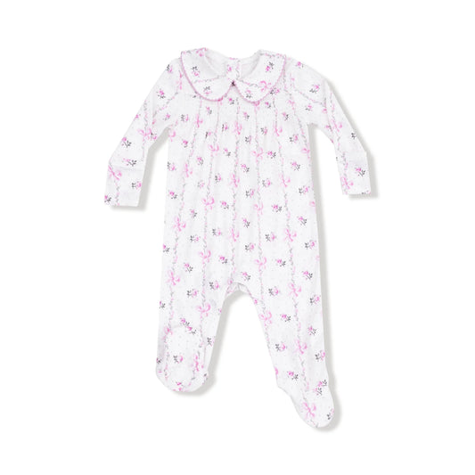 Dainty Buds & Bow Stripe Peter Pan Footie