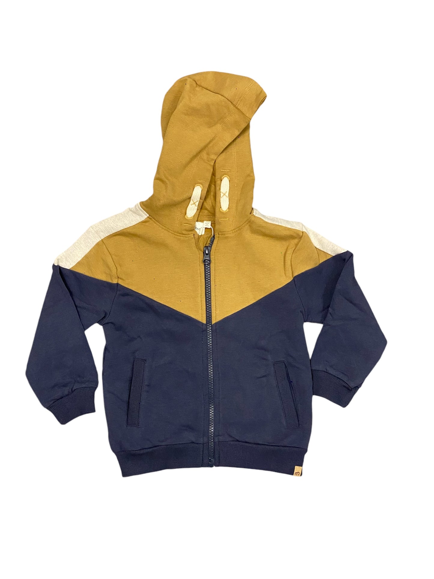 Blue & Tan Zip Up Hoodie