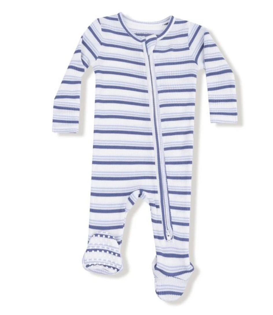 Blue Vintage Stripe Footie