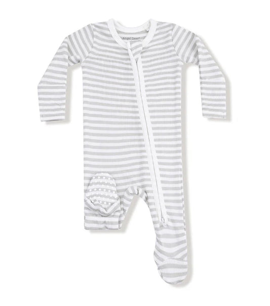 Grey/White Mineral Stripe Footie