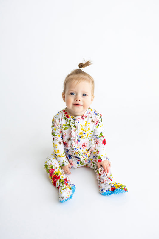 Barbara Ruffled Zip Footie
