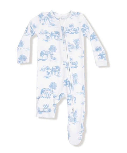 Blue Farm Toile Footie