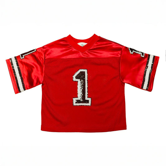 Red and Black Sequin Adult Jersey