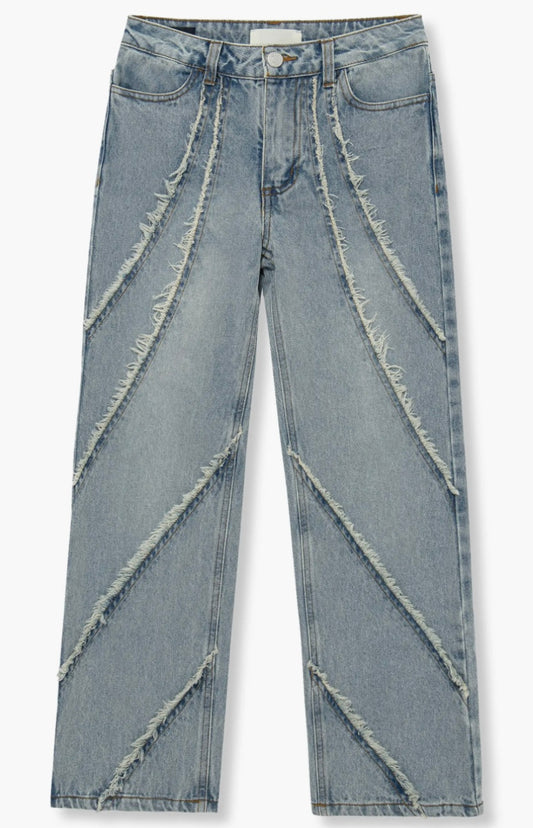 Fringe Straight Leg Jeans