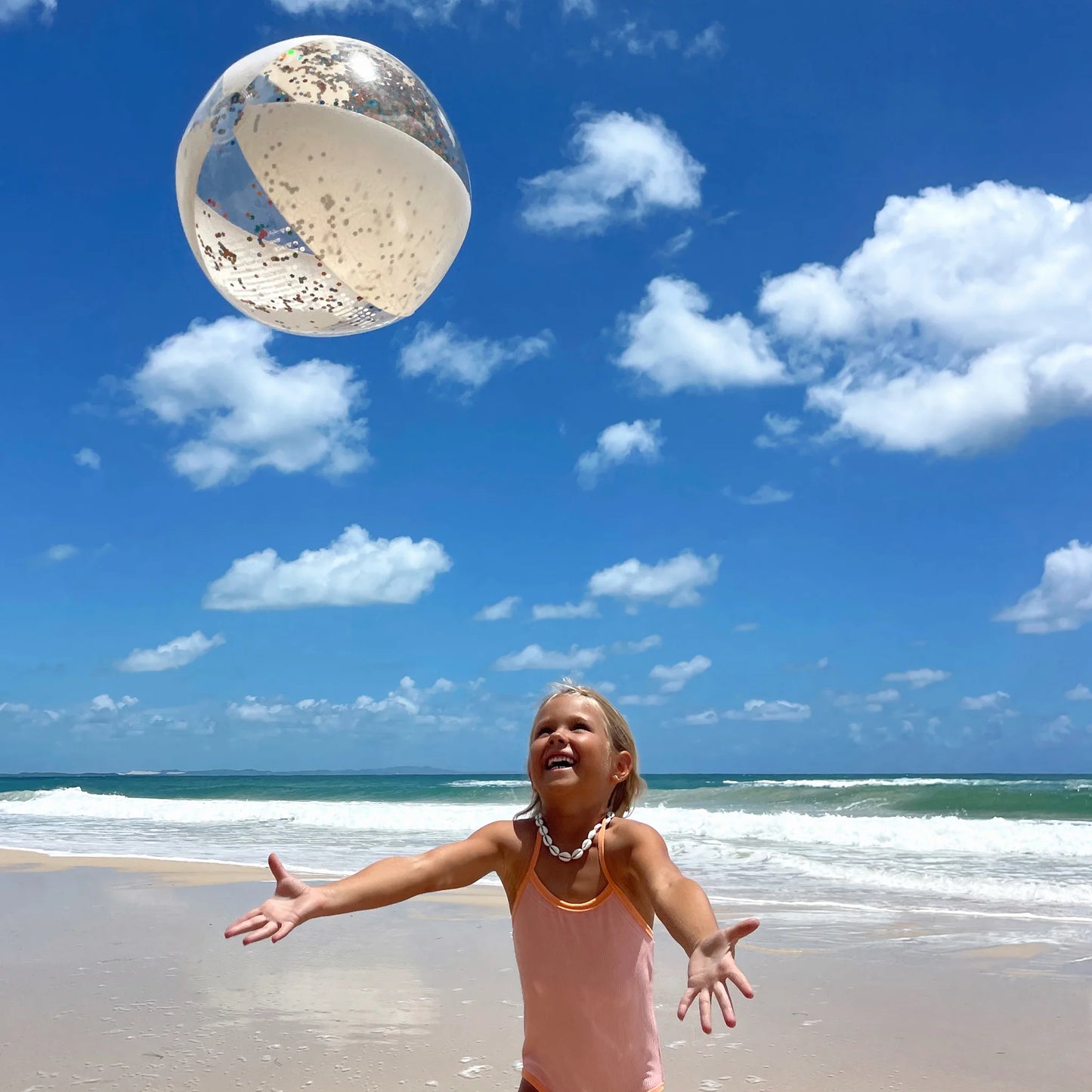 Beach Ball Cotton Candy Glitter