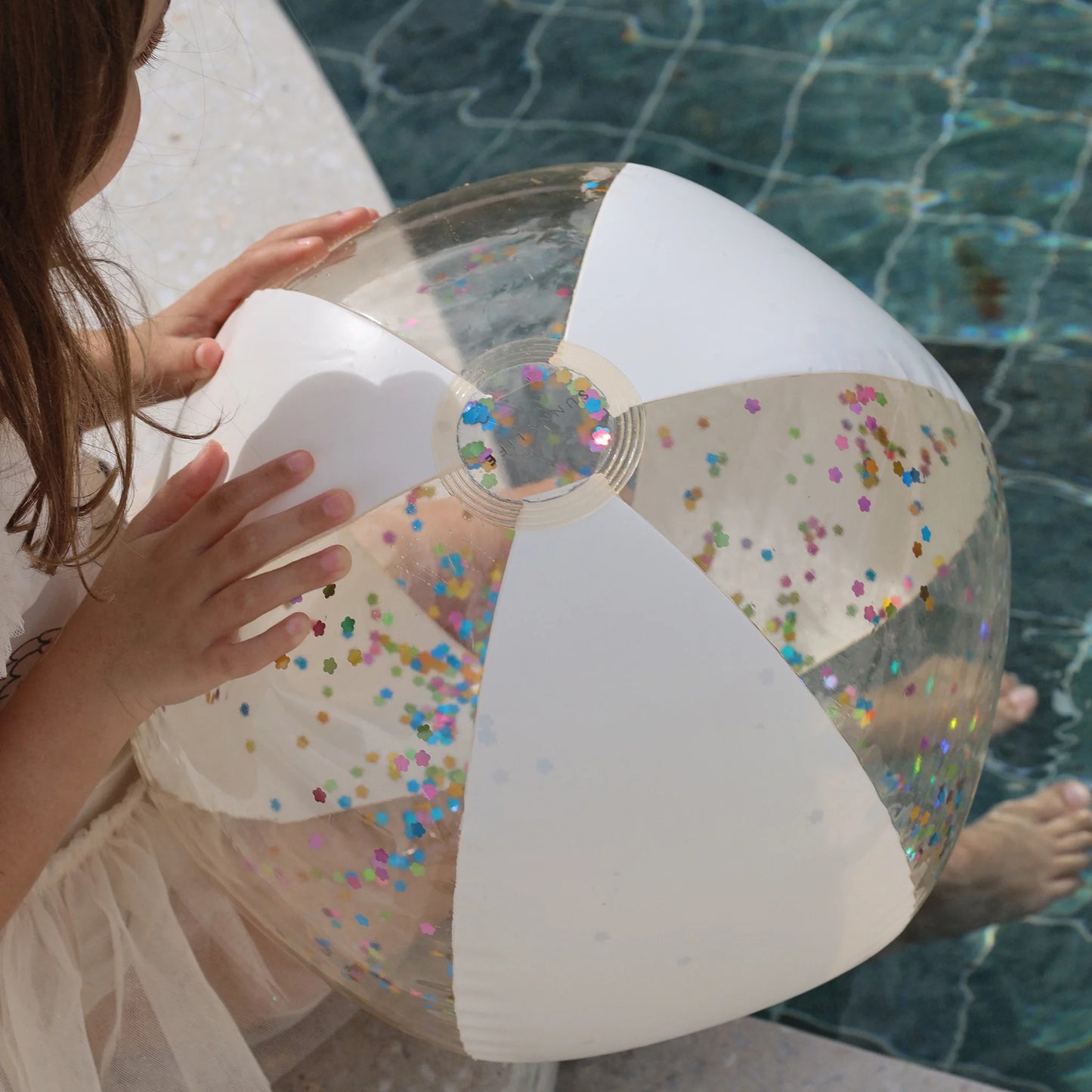 Beach Ball Cotton Candy Glitter