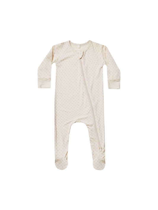 Bamboo Oat Check Zip Footie
