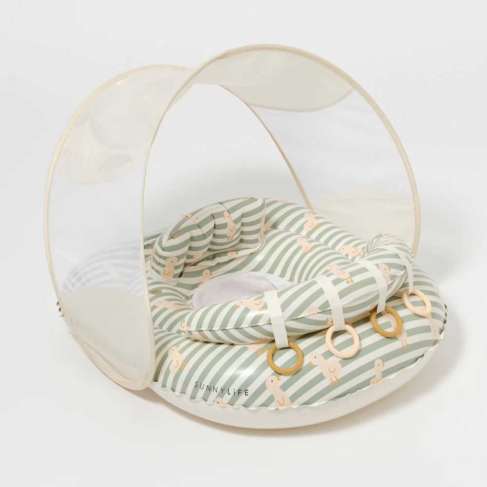 Baby Float Duck Sage Stripe