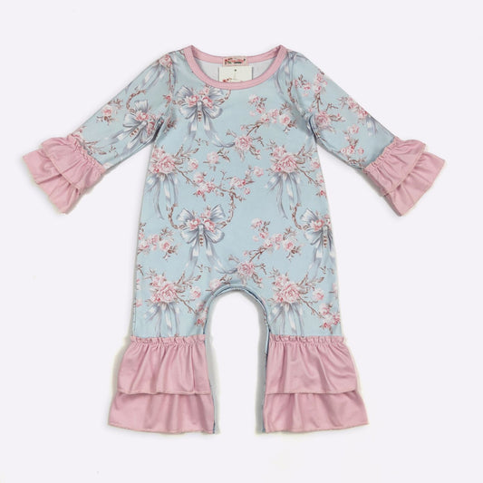 Blue Rose Baby Romper