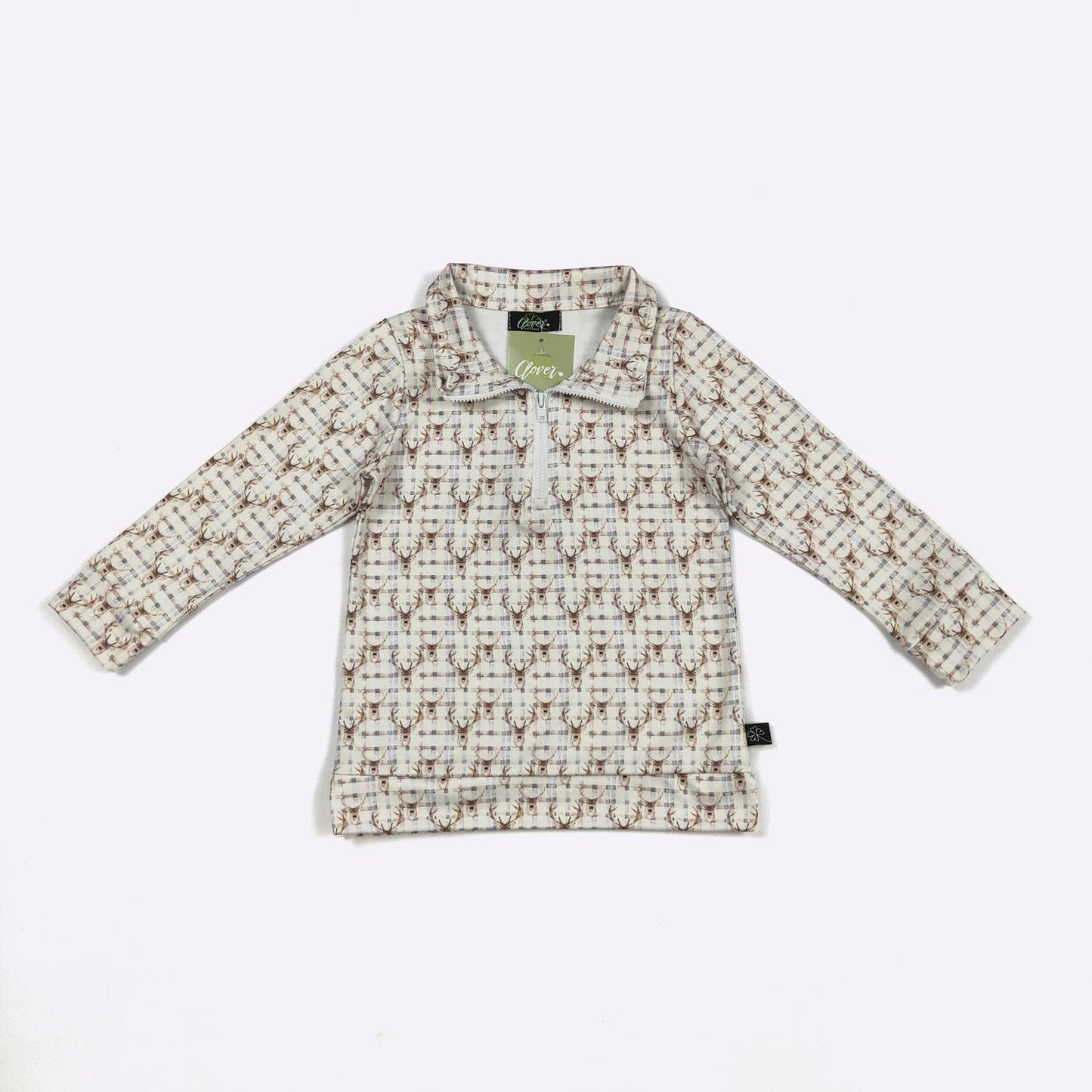 Plaid Deer Boy Quarter Zip