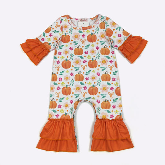Pumpkin Patch Coquette Baby Romper