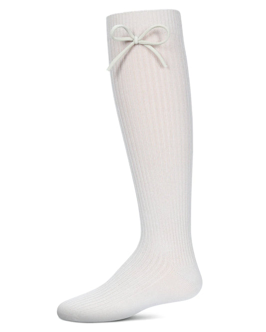 Latte Ribbed Bow Socks