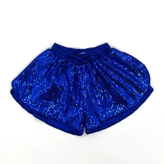 Royal Blue Sequin Butterfly Shorts