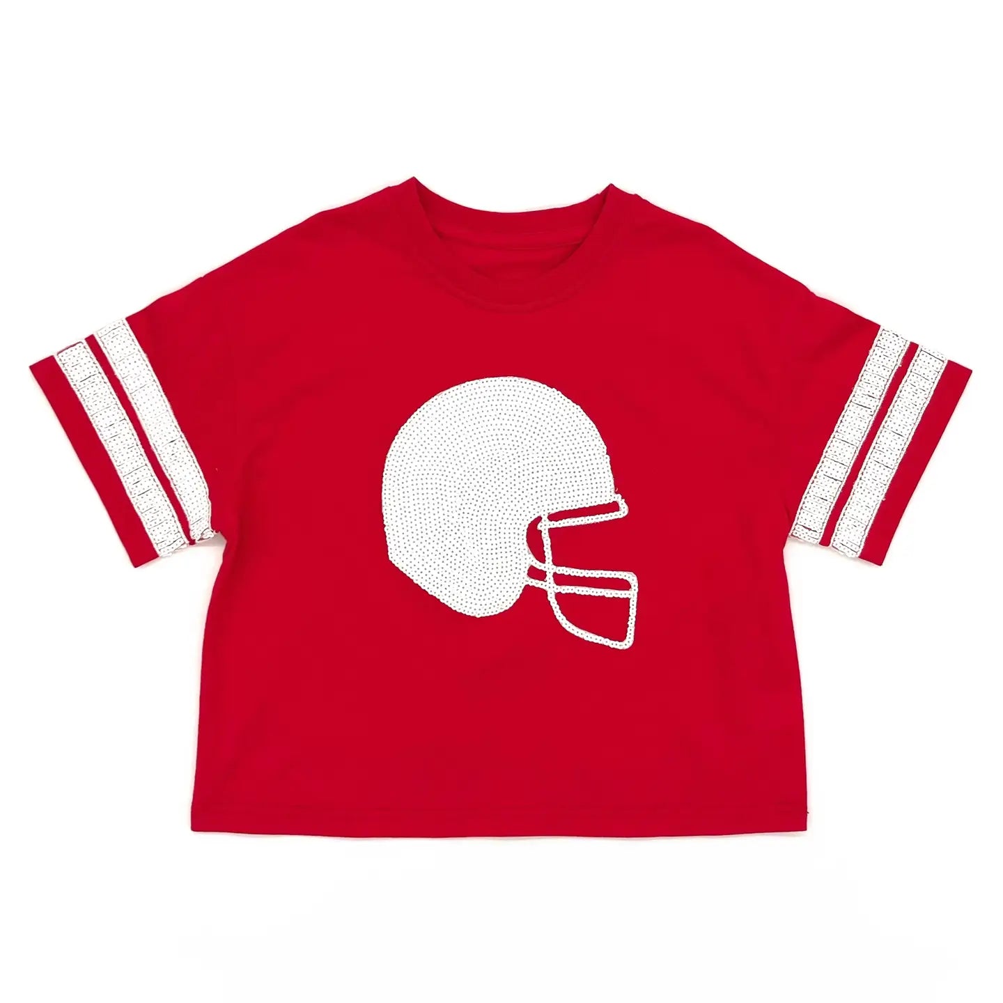 Red Sequins Helmet Tee