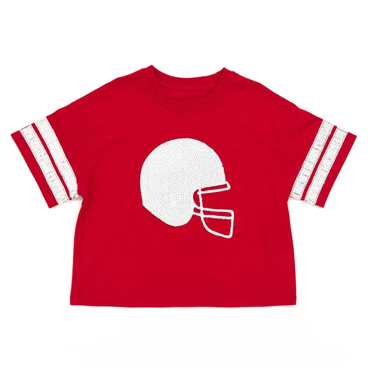 Red Sequins Helmet Tee