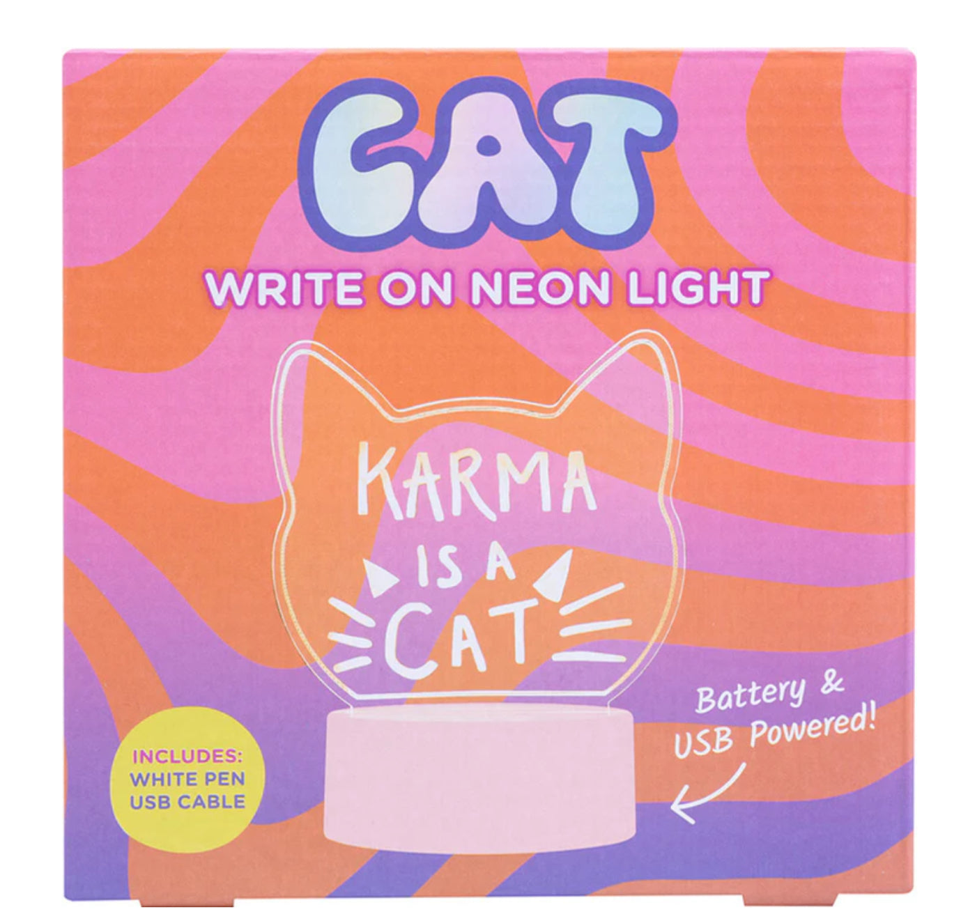 Cat Write On Neon Light