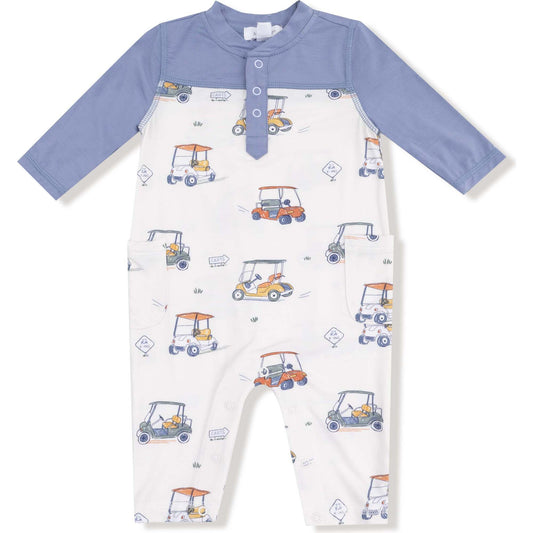 Zooming Golf Carts Romper W Contrast Sleeves