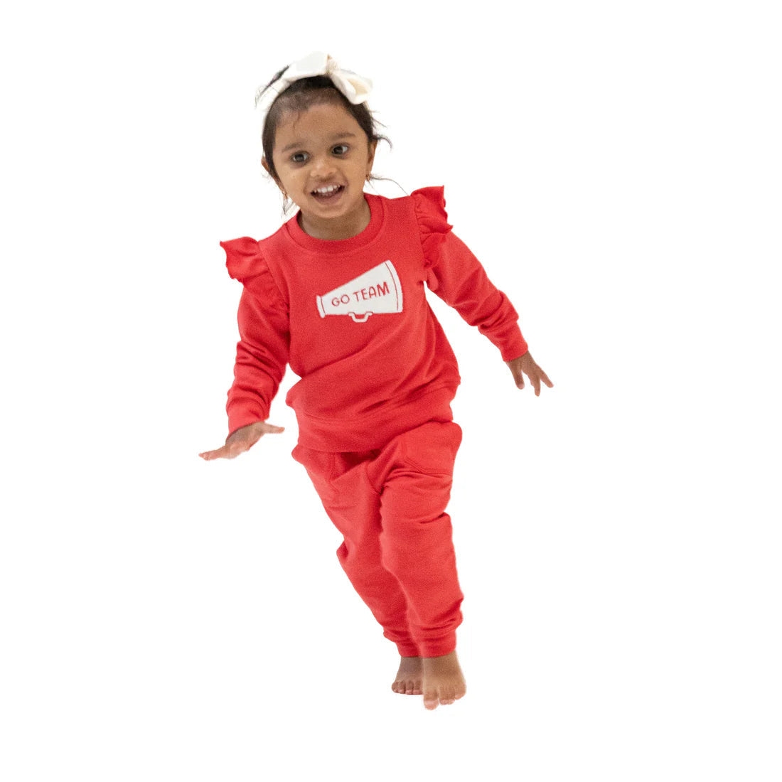 Red Varsity Ruffle Sport Sweatshirt