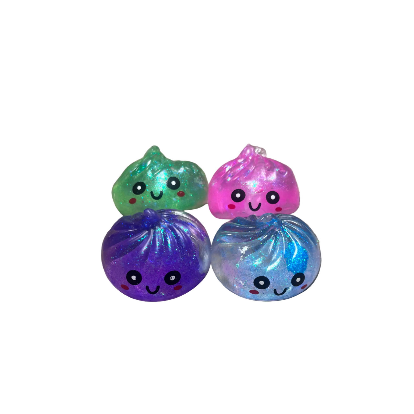 2"Dough Dough Squish Glitter Dumpling - 4pc