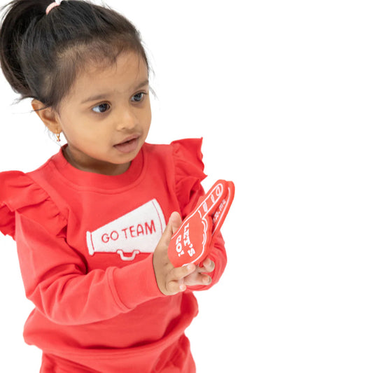 Red Varsity Ruffle Sport Sweatshirt