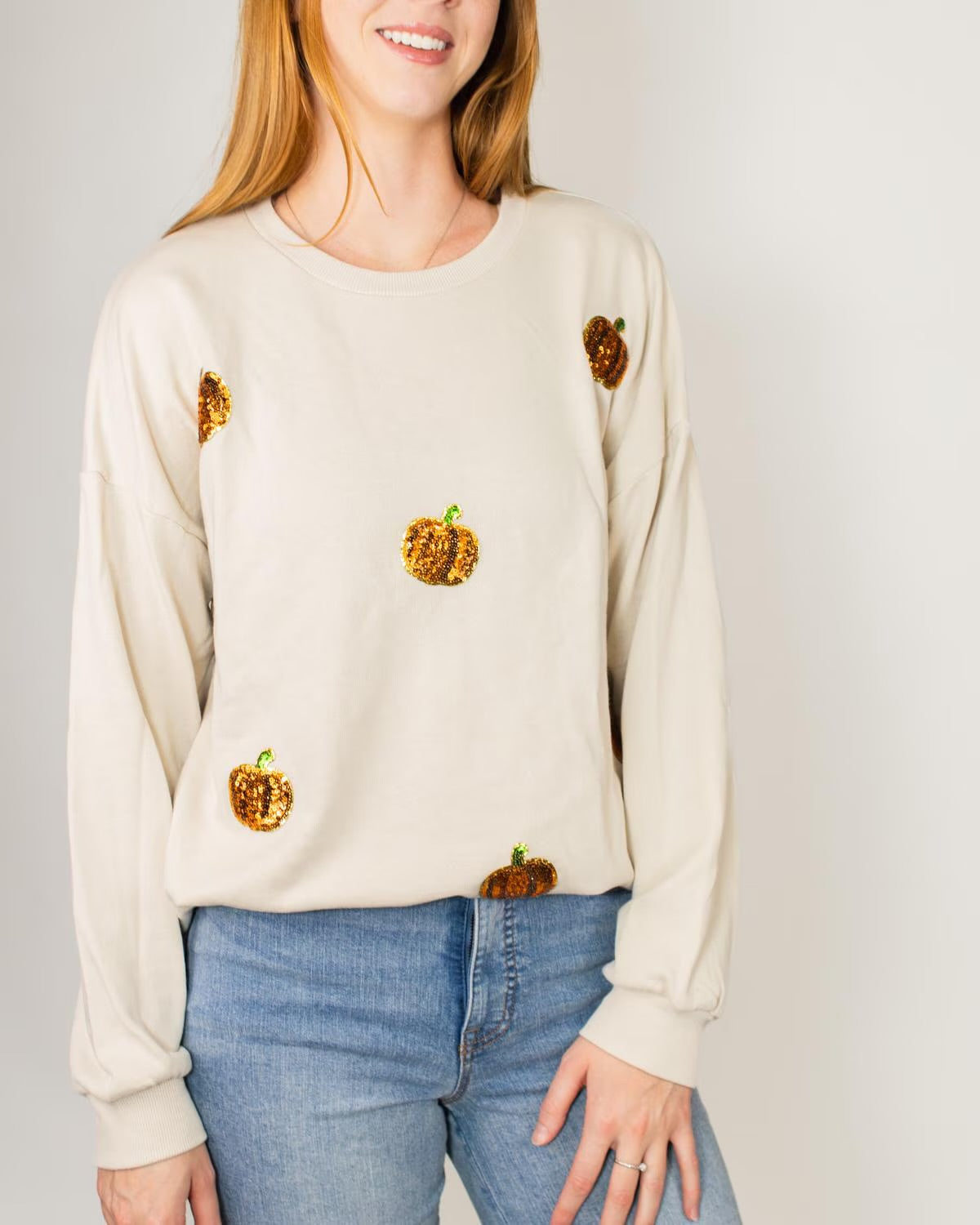Sequin Pumpkin Patch Sweatshirt