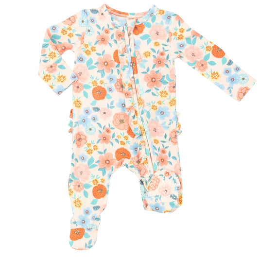 Flower Cart Ruffle Footie