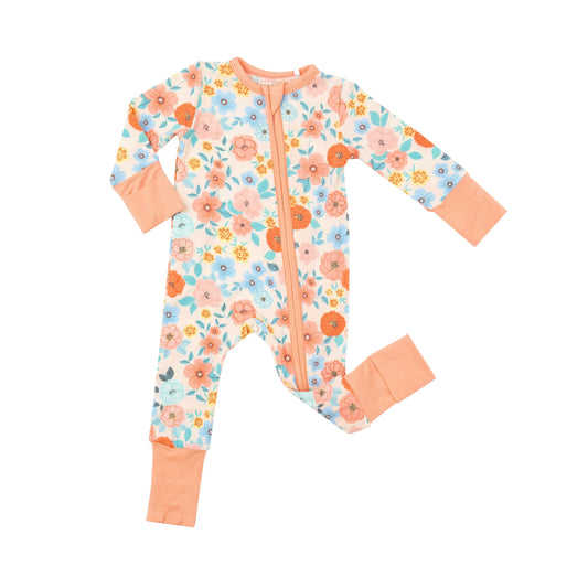 Flower Cart Zip Romper