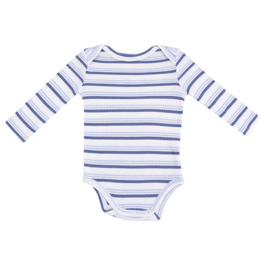 Blue Vintage Stripe Lap Shoulder Bodysuit