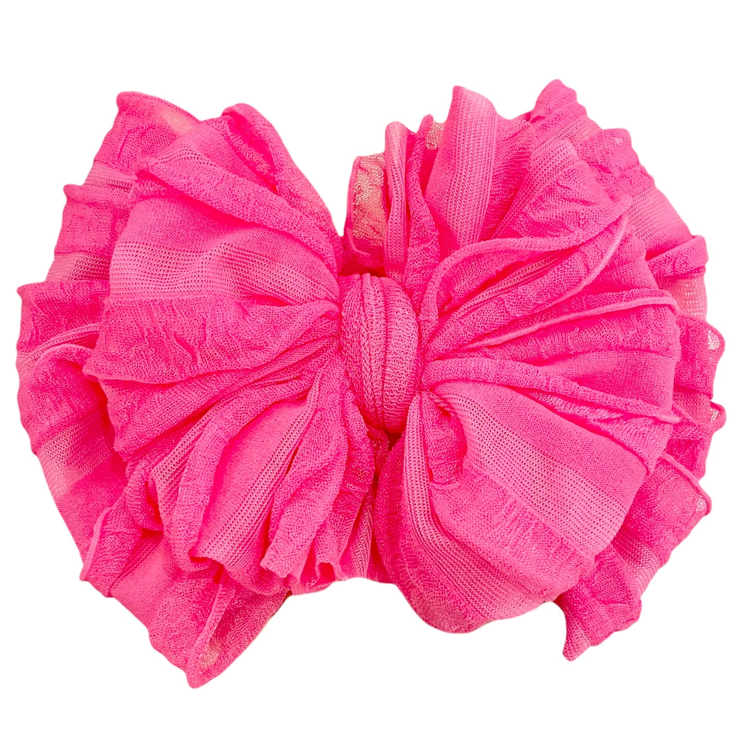 Neon Pink Messy Bow