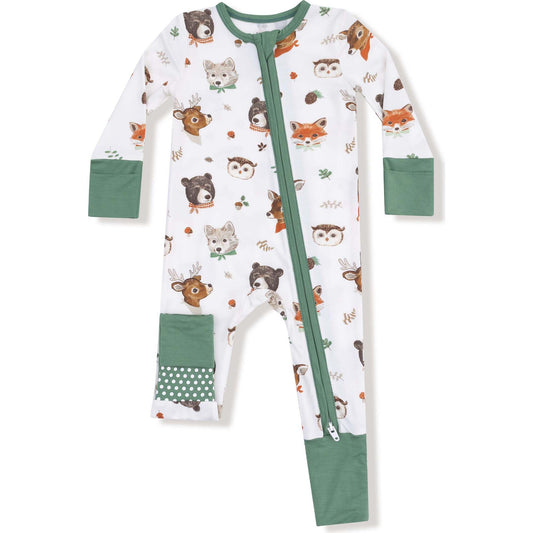Woodland Animal Faces Convertible Footie