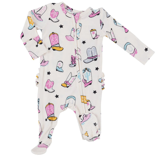 Boots Pink Ruffle Footie