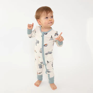 Vintage Motorcycle Zip Romper