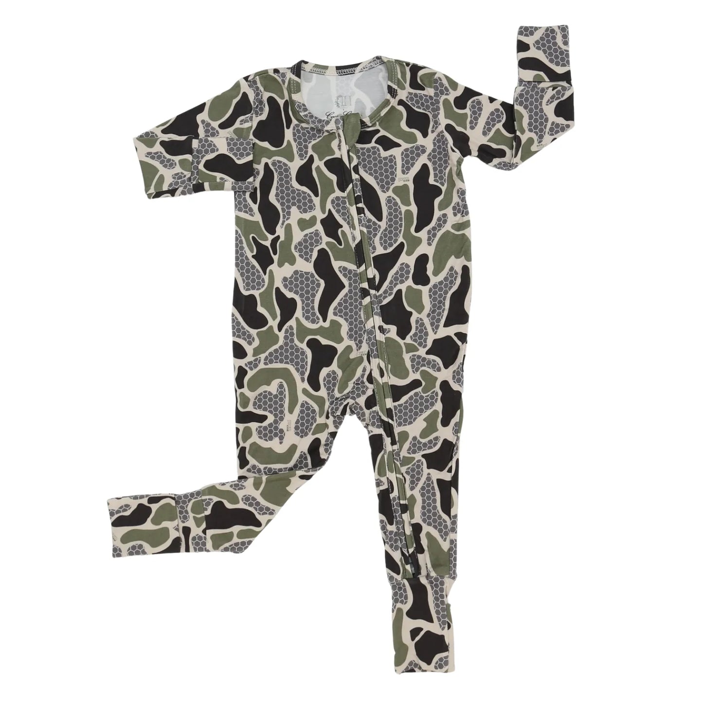 RVR Camo Double Zipper Romper